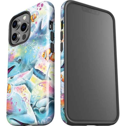 Pastel Dolphins by Sheena Pike iPhone 15 Pro Impact Case